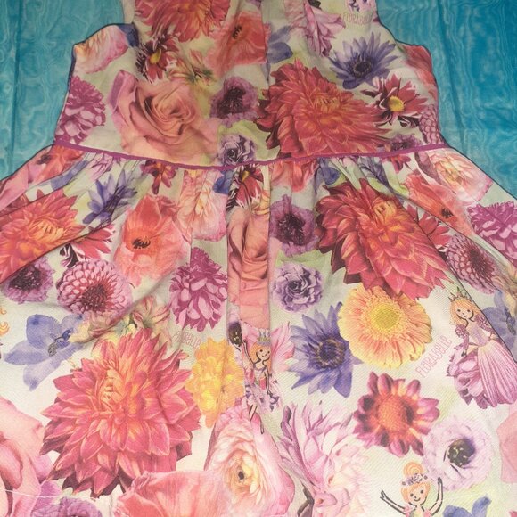 FLORABELLE DRESS SHABBY FLORAL PLEATED TWIRL TULLE SUMMER SPRING-GIRLS SIZE 12M - Picture 2 of 4